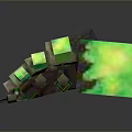 Minecraft Glowing Green Block Creature With Insect Like Legs And Luminous Parts