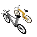 Two Modern Bicycles Gray And Yellow With Sleek Design On White Background