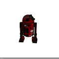 Red Robot Character With Mechanical Body And Detailed Robotic Leg Design
