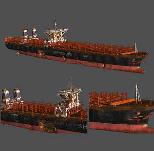 modern freighter 3d model