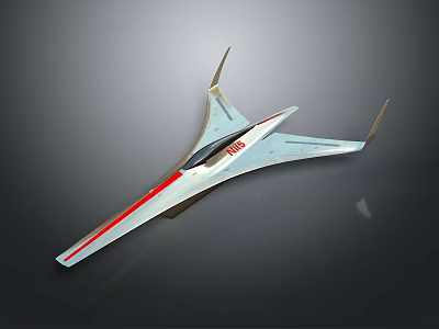 Futuristic NASA Aircraft Featuring Aerodynamic Design Sleek White Body And Unique Wing Structure 3d model
