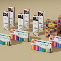 Colorful Marker Sets With Vibrant Packaging Different Box Designs And Various Colors 3d model