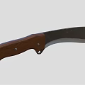 Sharp Kitchen Knife With Wooden Handle And Holes On Blade Surface 3d model