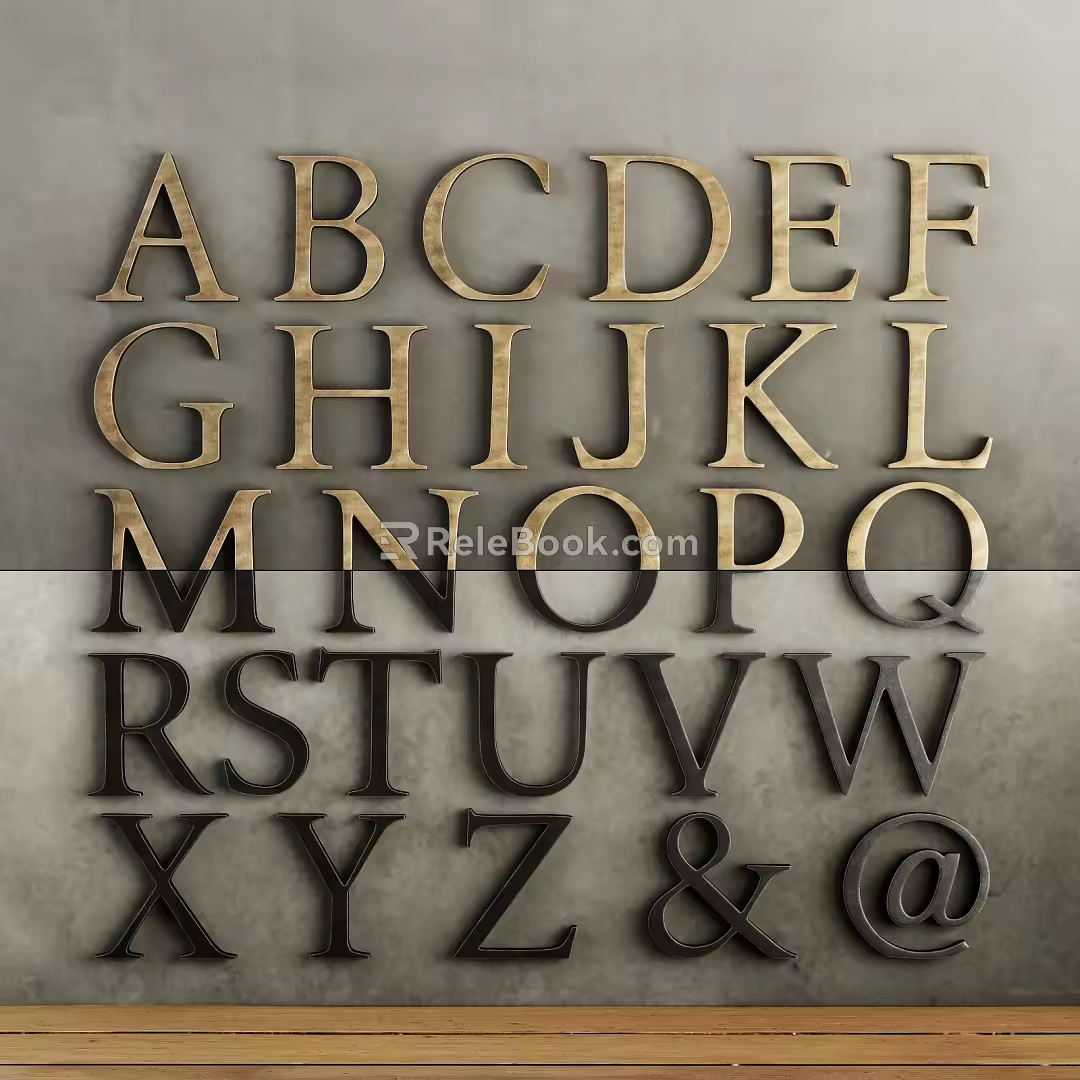 English three-dimensional character realistic English three-dimensional character letter decoration word 3d model