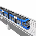 modern high-speed rail 3d model