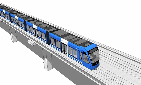 modern high-speed rail 3d model