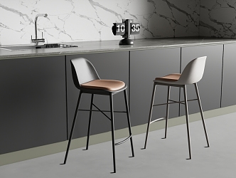 Modern Bar Chair Bar Stool High Stool 3d model