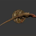 Detailed Tyrannosaurus Rex Dinosaur Model Standing With Open Mouth On Base