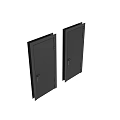 Modern Black Hinged Door With Vertical Stripes And Sleek Door Frame Design 3d model