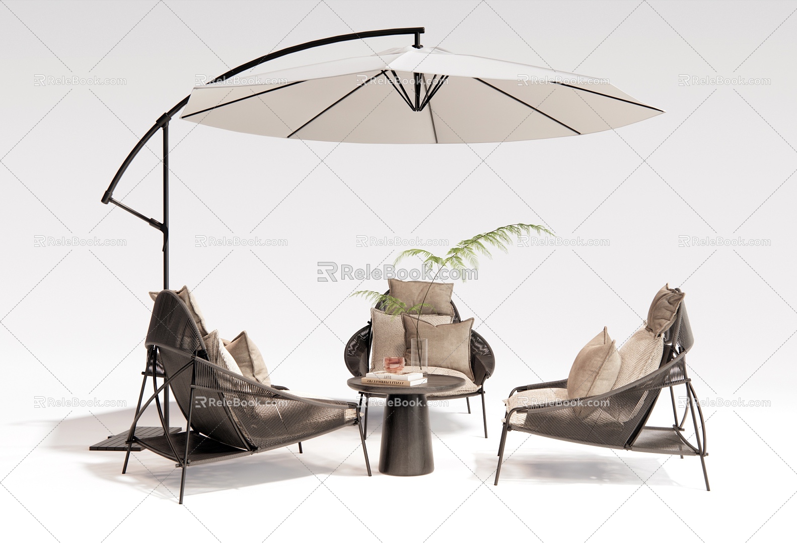 Rattan Outdoor Table and Chair Outdoor Chair Outdoor Sofa 3d model