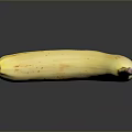 Ripe Yellow Banana With Brown Spots On Black Surface With Reflection 3d model