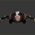 Animated Character Bald Head Bow Tie Purple Outfit Yellow Accents Mechanical Arms