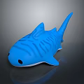 Blue Shark Toy With Cartoon Style Striped Design And Cute Appearance For Kids