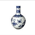 Traditional Chinese Blue And White Ceramic Vase With Floral Patterns For Decoration