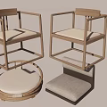 Modern Single Chair Designs with Wooden Frame and Comfortable Gray Cushion