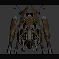 Futuristic Mechanical Boar Cybernetic Creature With Metal Spikes And Red Eyes