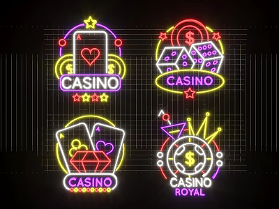 Modern neon decorative lights 3d model Modern neon decorative lights 3d model