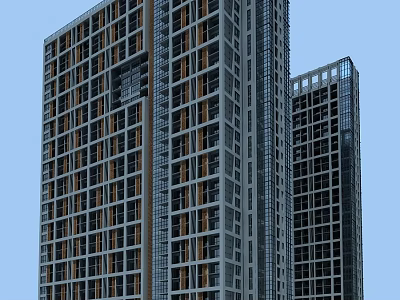 Modern High Rise Office Building Exterior With Glass Curtain Walls And Contemporary Design 3d model