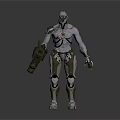 Cybernetic Warrior Character With Mechanical Armor And Enhanced Limb Features 3d model