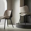 Modern Leisure Chair With Light Upholstery And Black Metal Legs In Minimalist Interior