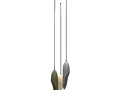 Modern Hanging Pendant Lights In Beige Olive Green And Gray For Interior Design 3d model