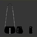 Stylish Black Handbag With Chain Strap And Small Accessories Lifestyle Products