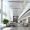 Modern Hotel Lobby Rest Waiting Area Service Reception Area Exhibition Hall 3d model