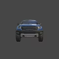 Blue Off Road Pickup Truck With Black Wheels And Sporty Exterior Design