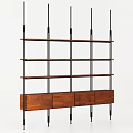 Modern Bookcase With Multiple Open Shelves Wooden Cabinets Metal Frame And Spacious Storage