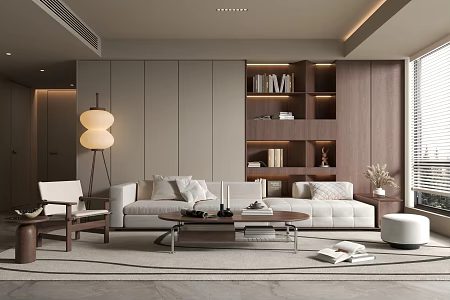 Middle-ancient style living room living room sofa coffee table combination 3d model