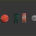 Assorted Colored Storage Equipment Containers Including Gasoline Can And Metal Tins