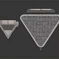 Triangular Stone Textured Paving Components With Metal Frame And Connectors
