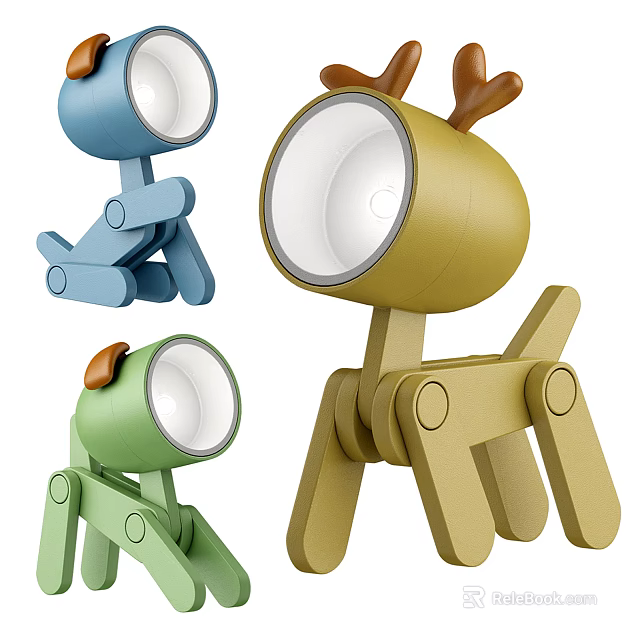 Cute Animal Designed Table Lamps Colorful Blue Green Yellow Decorative Lighting for Kids Room 3d model 