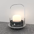 Modern Table Lamp With Metal Handle Minimalist Design Warm Light And Marble Base