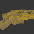 Industrial Structure Model With Curved Walls Pipes Platforms And Support Components