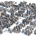 Modern Urban Building Complex With Various High Rise Structures And Dense Layout 3d model
