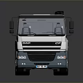 White Commercial Truck Cab Front View With Modern Design And Reflective Surface