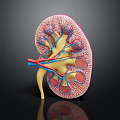 3D Anatomical Kidney Model Medical Device For Medical Education And Study