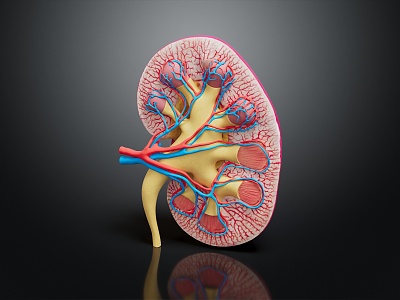 modern human organs kidney viscera 3d model