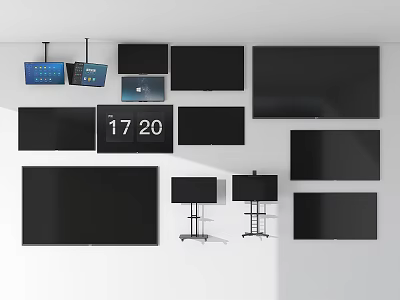 Smart TVs in Various Sizes with Wall Mounted and Standing Options for Living Room 3d model