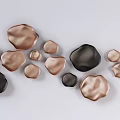 Elegant Triangular Brown Wall Decor in Modern Wavy Arrangement Design