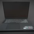 Black Open Portable Laptop With Modern Screen And Full Size Keyboard 3d model