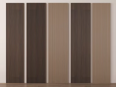 Various Colored Wainscoting Panels With Vertical Striped Textures For Interior Design 3d model