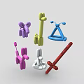 Colorful Balloon Sculptures In Various Playful Shapes With Vibrant Hues