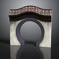 Traditional Architectural Design With Dark Brown Tiled Roof Circular Arch And Light Walls