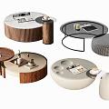 Modern Coffee Tables with Various Designs Materials and Decorative Elements 3d model