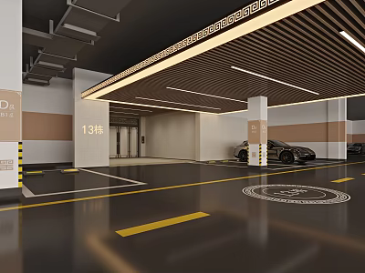 New Chinese Parking Underground Parking 3d model
