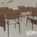 Modern Dining Table and Chair 3d model