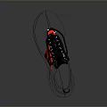 Modern Black And Red Fitness Equipment With Streamlined Design And Reflective Base