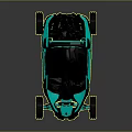 Turquoise And Black Off Road UTV With Open Cabin Large Tires And Sporty Design